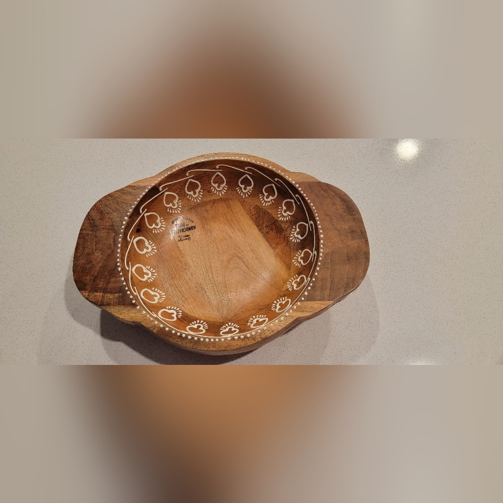 Cravings By Chrissy Teigen handcrafted Mango wood serving bowl, never used - Picture 2 of 6